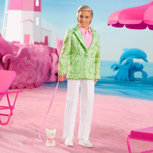 Sugar’s Daddy Ken Doll in Pastel Suit With Dog – Barbie The Movie Collectible - Picture 9 of 15